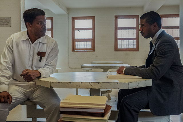 Michael B. Jordan and Jamie Foxx in Just Mercy