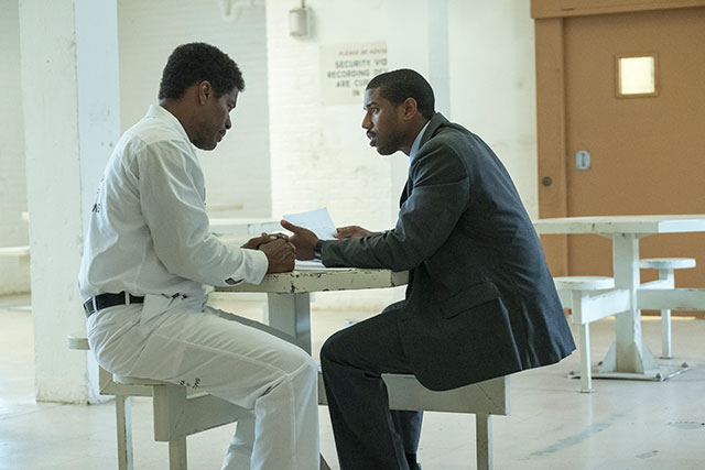 Michael B. Jordan and Jamie Foxx in Just Mercy